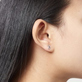 Boma Jewelry Sterling Silver Crescent Moon & Stars Stud Earrings