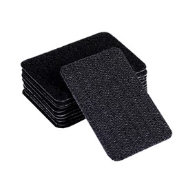 Orirya Velcro Tape with Double Sided Tape, Strong, For Cloths, White, Black, Male and Female Set, For Safe, Anti-Slip Tape, For Home Use, Commercial Use, DIY Use, Car, 2.4 x 1.6 inches (6 x 4 cm), Pack of 5, Black