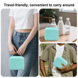 BOVKE Hard Carrying Case Compatible with DYMO LetraTag 200B Bluetooth Label Maker, Compact Label Printer Holder Fits DYMO LetraTag 200B with Mesh Pocket for Paper Label Tapes, Blue