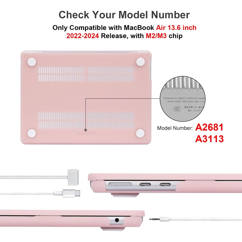 EooCoo Case Compatible with MacBook Air 13.6 Inch M2 A2681
