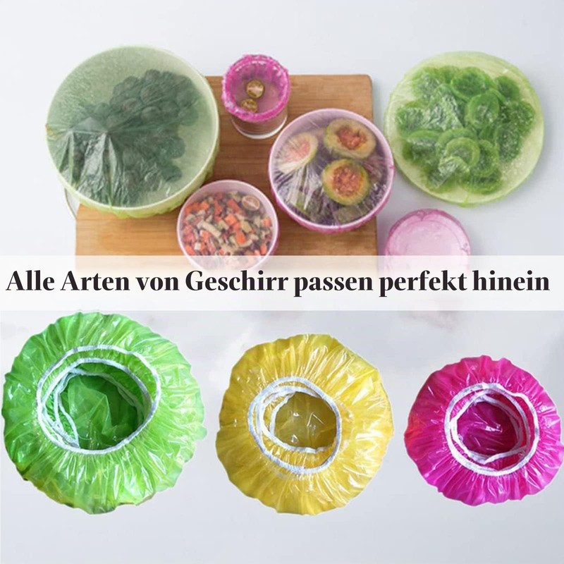 Plastic Food Cover, Pack of 60 Bowls, Cups Covers, Reusable