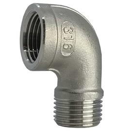 AF Hydro Stainless Steel SS316 90 Degree Street Elbow Pipe Fitting 1” NPT Male x 1” NPT Female Thread, Pressure Rating up to 150 PSI, Class 150 Connector Adapter, 2 pcs in a pack