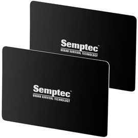 Semptec Urban Survival Technology Card Protection: Set of 2 RFID & NFC Blocker Cards in Credit Card Format (RFID Blocker Protection Card), black