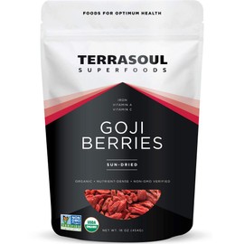 Terrasoul Superfoods Organic Goji Berries, 16 Oz - Large Size | Chewy Texture | Premium Quality | Lab-Tested