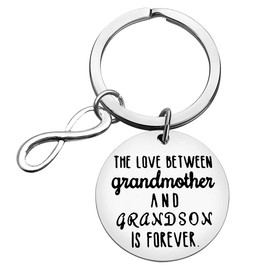 Huwujiu Grandma Keyring Grandma Gifts from Grandson The Love Between Grandmother And Grandson Is Forever Keyring Mothers Day Gifts Christmas Birthday Gifts for Grandmother