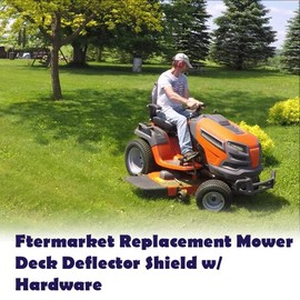 G-PLUS 1PC 42" Deflector Shield W/Mounting Hardware Chute Cover Black Compatible with Craftsman,Mower Deck Deflector Shield Kit