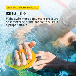 Finis ISO - Pala de Entrenamiento para natación, Color Negro y Dorado, Grande