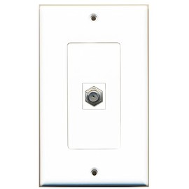RiteAV 1 Coax Cable TV Port Wall Plate Oversized Jumbo MIDI White