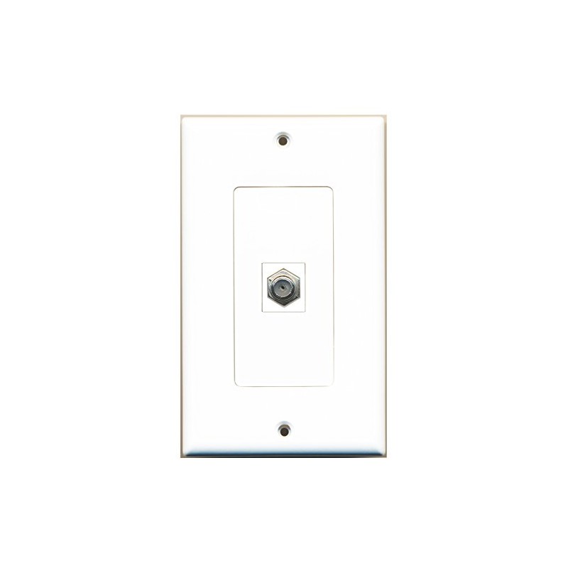 RiteAV 1 Coax Cable TV Port Wall Plate Oversized Jumbo