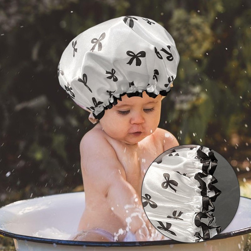 Pack of 2 Shower Caps with Bow, Cute Shower Cap,