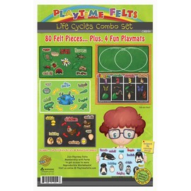 Life Cycles Flannel Board Stories for Toddlers — Includes 4 Felt Chalkboard Backgrounds with Compare & Contrast and Sequence of Events — Perfect for Story Time — Features 80 Felt Pieces