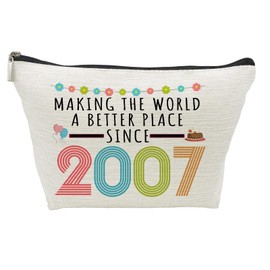 16th Birthday Gifts for Girls, Funny 16 Year Old Gift Makeup Bag, 2006 16th Birthday Makeup Bags for Her, Teens, Sister, Friend, Daughter, Niece, Granddaughter, Making The World a Better Place Since 2006 (2006 Makeup Bag)