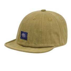 CLAPE Cotton Baseball Cap Short Peak Soft Baseball Cap Men's Flat Brim Snapback Cap Low Profile Dad Cap Adjustable Lightweight Outdoor Sports Cap, DY10-Khaki