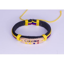 CharmsOfTheWorld Handmade Bracelet from Medellin - Colombia Flag Colors - Adjustable Sliding Knot