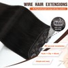 Invisible Wire Hair Extensions Real Human Hair - 16 Inch
