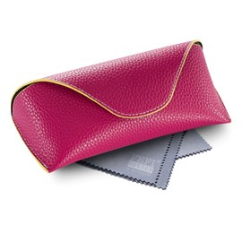 FEFI - Large Colourful Glasses Case - Sunglasses Case, raspberry