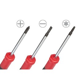EFFICERE Juego de destornilladores de precisión de 9 piezas | Phillips #0, #00, #000 | Plano de 1,5 mm, 2,0 mm, 2,5 mm | Torx T5, T6, T7 | Eje de acero chapado en cromo vanadio duradero, punta