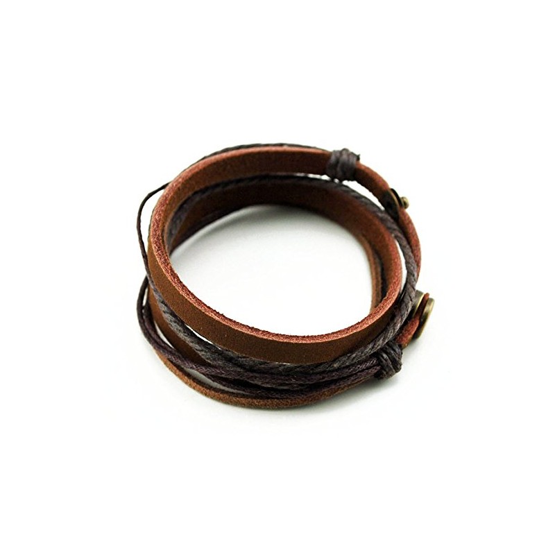 axy Series 1 TWIC1! Wrap Bracelet, Genuine Leather Surfer Bracelet,