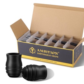 Ambition Mars-U P1 Disposable Tattoo Grips for Tattoo Machines with Adjustable Stroke - 12 Pieces 42mm Professional Rubber Tattoo Grips for Mars U, Seer and Paco Tattoo Pens
