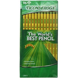 fdgd Ticonderoga Wood-Cased 2 HB Pencils, Box of 96, Yellow 2 Pack