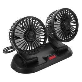 FELTECHELECTR Dual Head Car Fan Rotatable Cooling Fan for Car Home Office Lightweight Design for Improved Air Circulation USB Powered Low Noise Energy Efficient