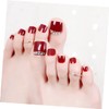 Ipetboom 24-piece Bridal Nail Art Stickers with Diamond Accents Red