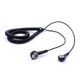 QUADRIOS GmbH ESD Protection Spiral Cable Earth Cable 10 mm Push Button to 4 mm Push Button Spiral Cable 3.6 m Professional Anti-Static Accessory (Standard Compliant EN 61340-5-1) 1903EC020
