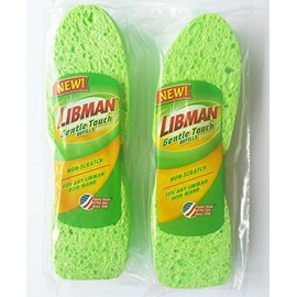 Cleaning Sponge Non-Scratch Libman Gentle-Touch Refills 2 -2-Packs (4 total sponges) Made in USA