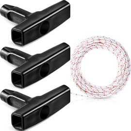 Recoil Starter Rope 10-Meter Pull Cord with 3 Pieces Starter Handle for Lawn Mower Chainsaw Trimmer Edger Brush Cutter Engine Parts (Red and White Cord,3.5 mm)