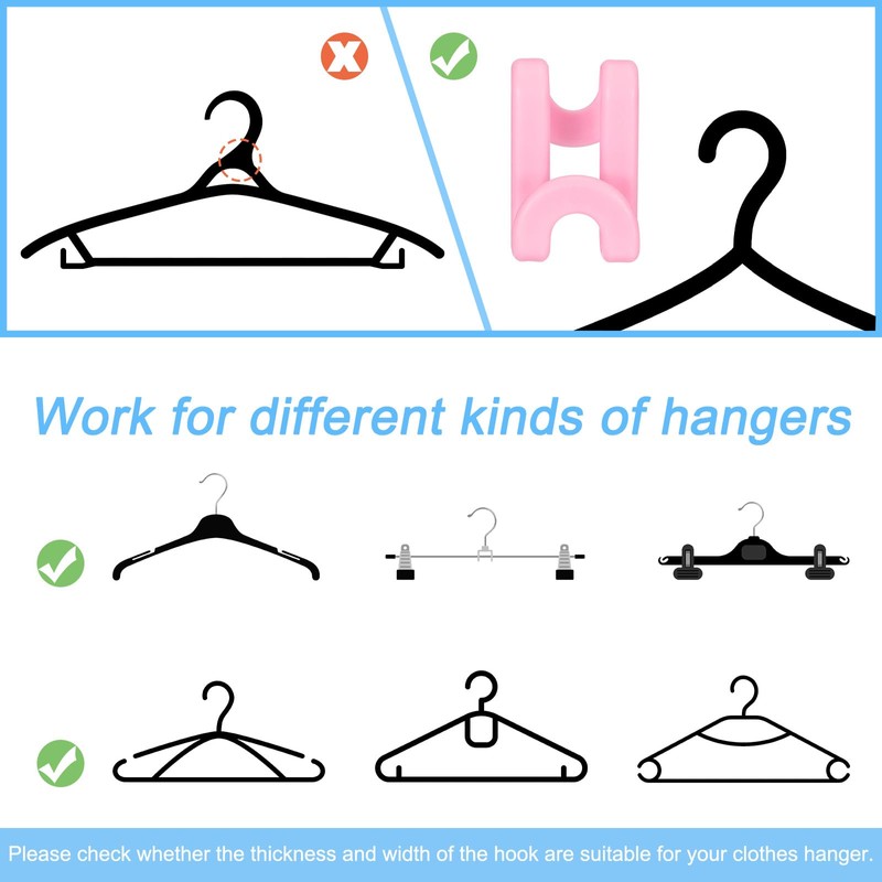 uxcell Clothes Hanger Connector Hooks, 30Pcs - ABS Hanger Hooks,
