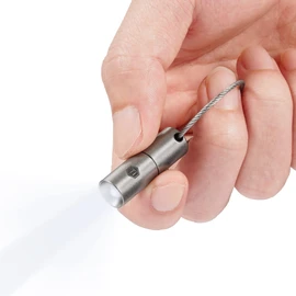 KeyUnity KF00 Titanium Mini Torch Keyring 15 Lumen Waterproof LED Torch Single Mode Compact Lightweight for Camping Hiking Everyday (Silver)
