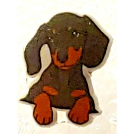 Dachshund Black & Tan Teeny Tiny Flat Acrylic Post Stud Earrings Jewelry