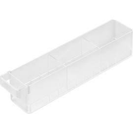 Yamazaki 1475 Refrigerator Storage Case, S, With Dividers, White, W 14.8 x D 3.0 x H 3.2 inches (37.5 x 7.5 x 8.2 cm), Tower Tower Refrigerator Storage, Can Be Used Without Waste Back