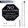 No Soliciting Sign for House, 10"x10" Aluminum Yard Sign with