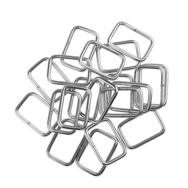 BuxiuGK Pack of 40 Metal Square Rings Rectangle Metal Ring
