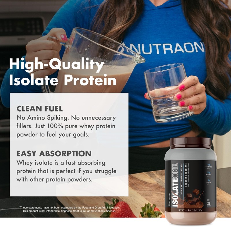 NutraOne IsolateOne Whey Isolate Protein Powder 100% Pure Whey Isolate