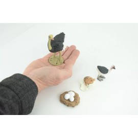 Collectible Wildlife Gifts Ostrich Life Cycle, 4 Piece Set, Toy, Realistic Painted Model 4" CH756 BB190
