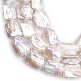 GEM-INSIDE CREATE YOUR OWN FASHION Natural Freshwater Cultured Pearls Beads for Jewellery Making (17x24mm/White Nuclear Edison Pearls)