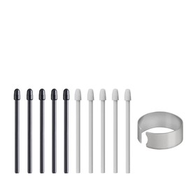 [Pack of 10] Replacement Tips for Wacom One Standard Pen (2023 Edition) for Wacom One 13 Touch (DTH134) / Wacom One 12 (DTC121) / Wacom One M (CTC6110) / Wacom One S (‎CTC4110), Black + Grey