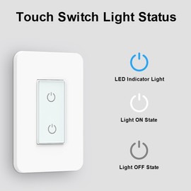Nexete Smart Dual Light Switch - 2 in 1 Single Pole, Remote Voice Control, Smart Life App Compatible With Alexa Google Assistant, 2.4GHz Wi-Fi, Neutral Wire Required, White