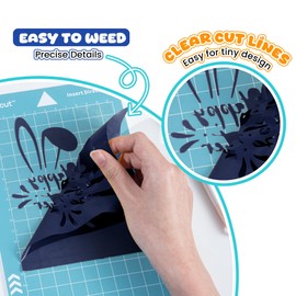 LIKCUT Heat Transfer Vinyl - 12" x 15FT Glossy Navy Blue Iron On Vinyl for Clothes, HTV Cutting Machine, HTV Compatible with Heat Press for DIY T-Shirt, Hats, bags,shoes