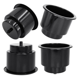 Yuanhe Yuanhe Black Plastic Cup Drink Holder Insert with Drain for Marine Boat RV Camper, 4PCS