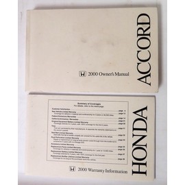 2000 Honda Accord Sedan Owner's Manual Original 4 Door