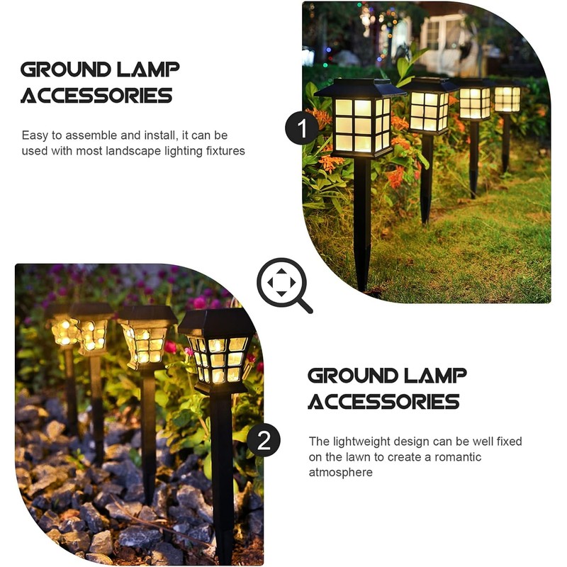 Wensmy 10PCS Solar Torch Lights Stakes Plastic Ground Spikes Solar
