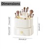 360° Rotating Makeup Organiser, Makeup Brush Holder with Drawer, 2