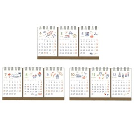 Ryu-Ryu 2026 Monday Start 3-Month Desk Calendar (Illustration)