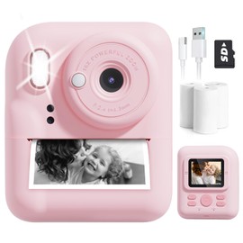 BAISIQI Kids Camera Instant Print, 1080P Instant Print Camera Toys for Girls Age 3-12, Christmas Birthday Gifts for 3 4 5 6 7 8 Year Old Girls, Kids Digital Camera Toys with Print Paper-Pink