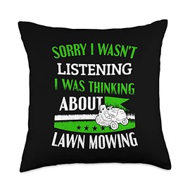 Lawn Mowing Outfit For Lawn Mower Lawn Care Groundkeeper Throw Pillow