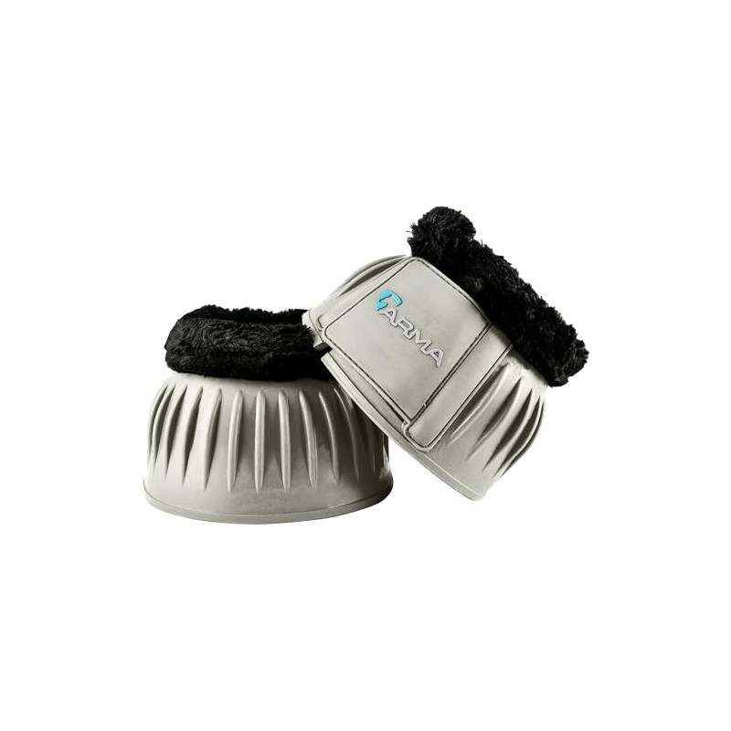 Shires ARMA Fleece Topped Over Reach Boots-Grey-Full