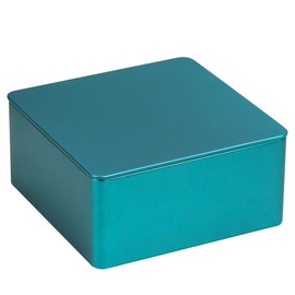 Tianhui Square Tin Canister/Container for Keeping Car,Tea,Coffee,Cookies, Food,Flour,Baked Goods Storage (Emerald Green)